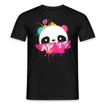Abi '23 Motto mit süßem Panda - Abitur 2023 - Männer T-Shirt - Schwarz - Vorne - AI Model Male 178 light (178cm)