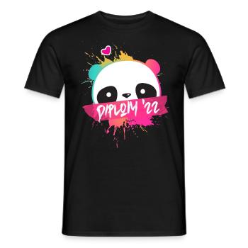 Diplom '22 Motto mit Panda - Diplom Abschluss 2022 - Männer T-Shirt - Schwarz - Vorne - AI Model Male 178 light (178cm)