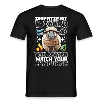 Jeu Gamer RPG Jeu de rôle Magicien magicien - T-shirt homme - noir - Devant - AI Model Male 178 light (178cm)