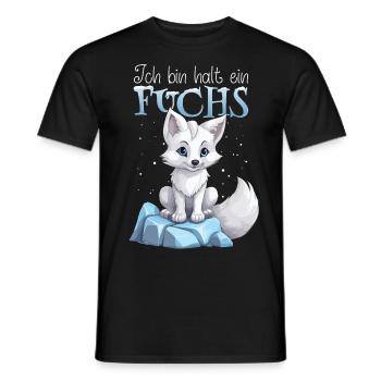 Fuchs Polarfuchs Schneefuchs Arktis Polar - Männer T-Shirt - Schwarz - Vorne - AI Model Male 178 light (178cm)