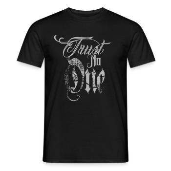 TRUST NO ONE - Men's T-Shirt - black - Front - AI Model Male 178 light (178cm)