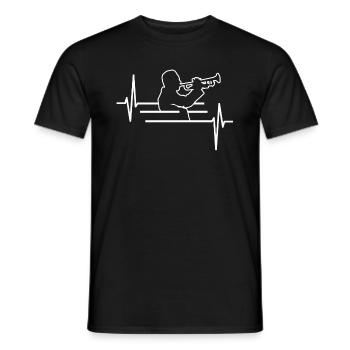 Trompette battement de cœur trompette - T-shirt homme - noir - Devant - AI Model Male 178 light (178cm)