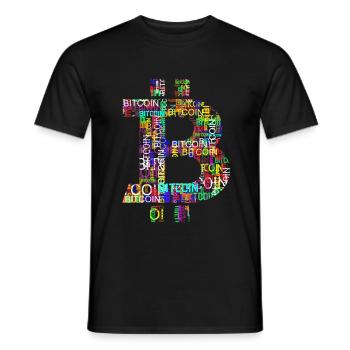 BITCOIN COLORS Colorful Colors Gift for Hodler - Men's T-Shirt - black - Front - AI Model Male 178 light (178cm)
