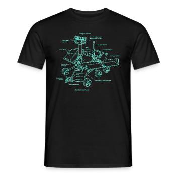 Retro Old School Mars Rover Tech Illustration - Männer T-Shirt - Schwarz - Vorne - AI Model Male 178 light (178cm)