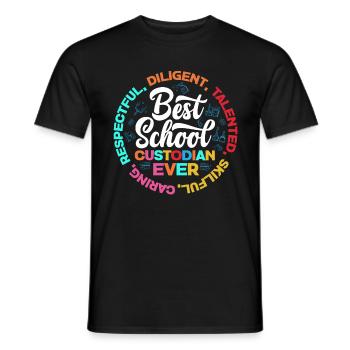 School Custodian Janitor Best School Custodian - Men's T-Shirt - black - Front - AI Model Male 178 light (178cm)