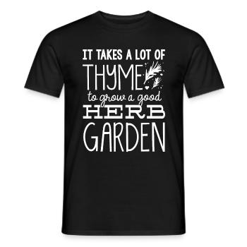 Horticulture Horticulturist Gardening Thyme - Men's T-Shirt - black - Front - AI Model Male 178 light (178cm)