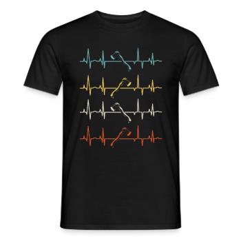 Hache Hache Lancer Hache Hache Lancer Hache Lancer Heartbeat - T-shirt homme - noir - Devant - AI Model Male 178 light (178cm)
