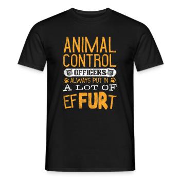 Animal Control Officer A Lot Of Effurt Funny - Men's T-Shirt - black - Front - AI Model Male 178 light (178cm)
