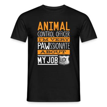L’agent de contrôle des animaux Pawssionate à propos de mon travail - T-shirt homme - noir - Devant - AI Model Male 178 light (178cm)