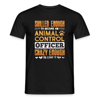 Suffisamment qualifié pour devenir agent de contrôle des animaux - T-shirt homme - noir - Devant - AI Model Male 178 light (178cm)