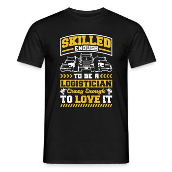Logisticien logistique suffisamment qualifié pour être un - T-shirt homme - noir - Devant - AI Model Male 178 light (178cm)