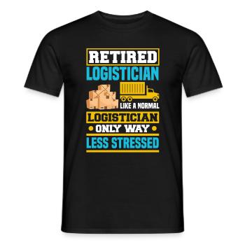 Logisticien logistique Logisticien à la retraite - T-shirt homme - noir - Devant - AI Model Male 178 light (178cm)