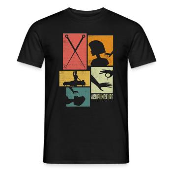 Acupuncturist Acupuncture Silhouettes - Men's T-Shirt - black - Front - AI Model Male 178 light (178cm)