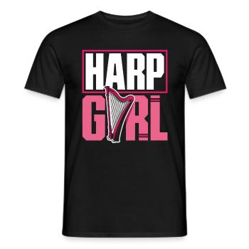 Joueur de harpe Femme Harpiste Harpe Fille - T-shirt homme - noir - Devant - AI Model Male 178 light (178cm)