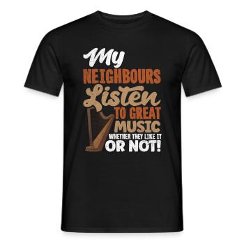 Harp Player Harpist Funny Quote - Männer T-Shirt - Schwarz - Vorne - AI Model Male 178 light (178cm)