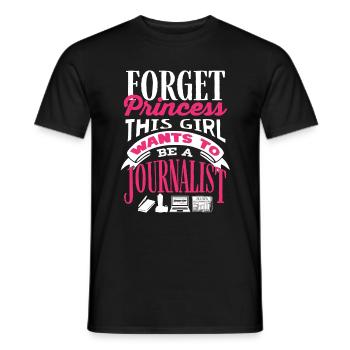 Journalist Journalism Female Journalist - Men's T-Shirt - black - Front - AI Model Male 178 light (178cm)