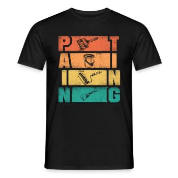 Painter Painting Silhouettes - Männer T-Shirt - Schwarz - Vorne - AI Model Male 178 light (178cm)