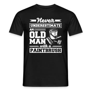 Painter Painting Paintbrush Never Underestimate - Männer T-Shirt - Schwarz - Vorne - AI Model Male 178 light (178cm)