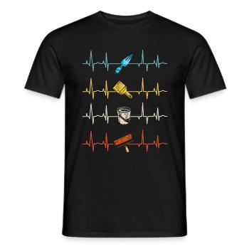 Painter Painting Heartbeat - Männer T-Shirt - Schwarz - Vorne - AI Model Male 178 light (178cm)