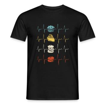 Pastry Chef Baking Baker Muffin Heartbeat - Männer T-Shirt - Schwarz - Vorne - AI Model Male 178 light (178cm)