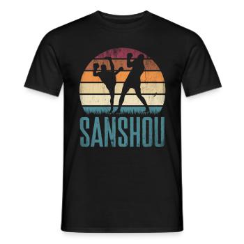 Chinese Martial Arts Sanshou Chinese Boxing - Männer T-Shirt - Schwarz - Vorne - AI Model Male 178 light (178cm)