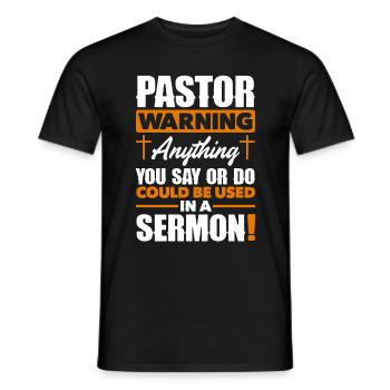 Pastor Appreciation Clergy Preacher Christian - Men's T-Shirt - black - Front - AI Model Male 178 light (178cm)