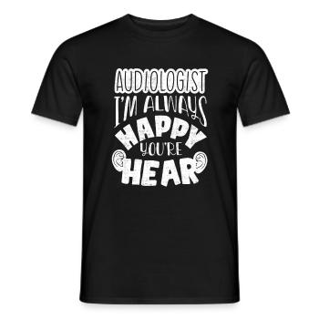 Pediatric Audiologist Audiology At Always Happy - Men's T-Shirt - black - Front - AI Model Male 178 light (178cm)