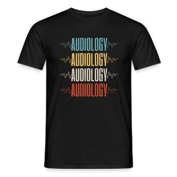 Pediatric Audiologist Audiology Heartbeat - Men's T-Shirt - black - Front - AI Model Male 178 light (178cm)