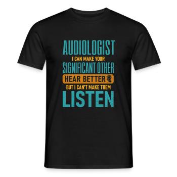 Pediatric Audiologist Audiology Funny - Men's T-Shirt - black - Front - AI Model Male 178 light (178cm)