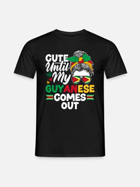 Guyana Guyana Guyana Drapeau mignon jusqu’à mon - T-shirt homme - noir