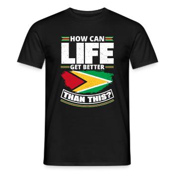 Guyana Drapeau Guyanais Comment la vie peut-elle être meilleure que - T-shirt homme - noir - Devant - AI Model Male 178 light (178cm)
