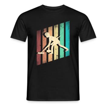 Curling Player Silhouette Curling Sport for a - Men's T-Shirt - black - Front - AI Model Male 178 light (178cm)