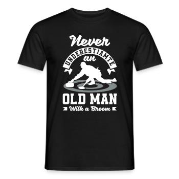Curling Player for a Curler Never Underestimate - Männer T-Shirt - Schwarz - Vorne - AI Model Male 178 light (178cm)