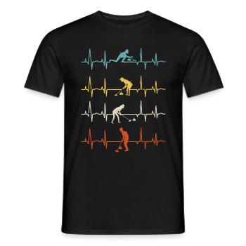 Joueur de curling pour un battement de cœur Curler - T-shirt homme - noir - Devant - AI Model Male 178 light (178cm)