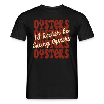 Manger des huîtres et boire du vin - T-shirt homme - noir - Devant - AI Model Male 178 light (178cm)