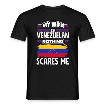 Venezuela Venezuela Venezuela Bandera Mi Esposa Es - Camiseta hombre - negro - delante - AI Model Male 178 light (178cm)