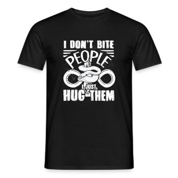 Banana Ball Python Herpetologist I Dont Bite - Men's T-Shirt - black - Front - AI Model Male 178 light (178cm)