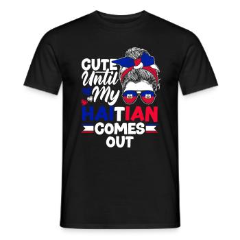 Haïti Haïti Haïti Drapeau Mignon Jusqu’à Mon Haïtien - T-shirt homme - noir - Devant - AI Model Male 178 light (178cm)