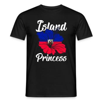 Île Princesse Haïti Haïti Haïti Drapeau - T-shirt homme - noir - Devant - AI Model Male 178 light (178cm)