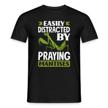 Insect Bug Collector Easily Distracted By Praying - Men's T-Shirt - black - Front - AI Model Male 178 light (178cm)