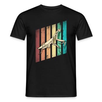 Insect Bug Collector Praying Mantis Silhouette - Männer T-Shirt - Schwarz - Vorne - AI Model Male 178 light (178cm)