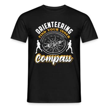 Find Your Inner Compass Orienteer Running - Men's T-Shirt - black - Front - AI Model Male 178 light (178cm)