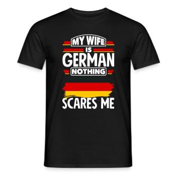 Allemagne Ma femme est allemande Rien ne me fait peur drôle - T-shirt homme - noir - Devant - AI Model Male 178 light (178cm)