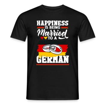 Le bonheur est d’être marié à une Allemagne allemande - T-shirt homme - noir - Devant - AI Model Male 178 light (178cm)