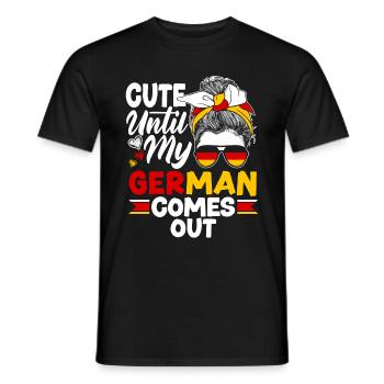 Allemand Allemagne Drapeau allemand mignon jusqu’à mon allemand - T-shirt homme - noir - Devant - AI Model Male 178 light (178cm)