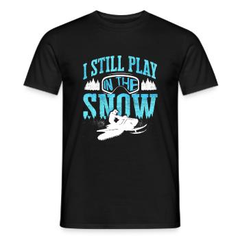 Snowmobile Riding Snowmobiling I Still Play In - Männer T-Shirt - Schwarz - Vorne - AI Model Male 178 light (178cm)