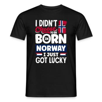 Norway Norwegian Norway Flag I Just Got Lucky - Men's T-Shirt - black - Front - AI Model Male 178 light (178cm)