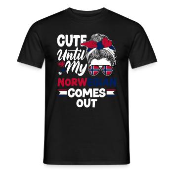 Norwegen Norwegisch süß bis mein Norwegisch kommt - Männer T-Shirt - Schwarz - Vorne - AI Model Male 178 light (178cm)