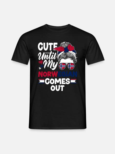 Norway Norwegian Cute Until My Norwegian Comes - Men's T-Shirt - black