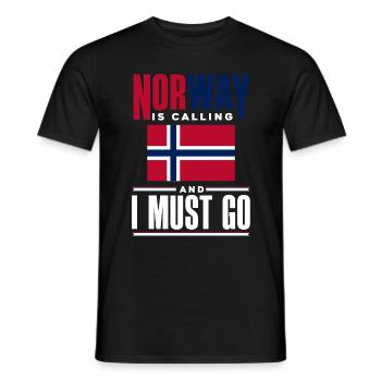 Norway Is Calling And I Must Go Norway Norwegian - Men's T-Shirt - black - Front - AI Model Male 178 light (178cm)